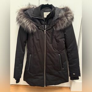 Soia & Kyo black fur lined jacket
